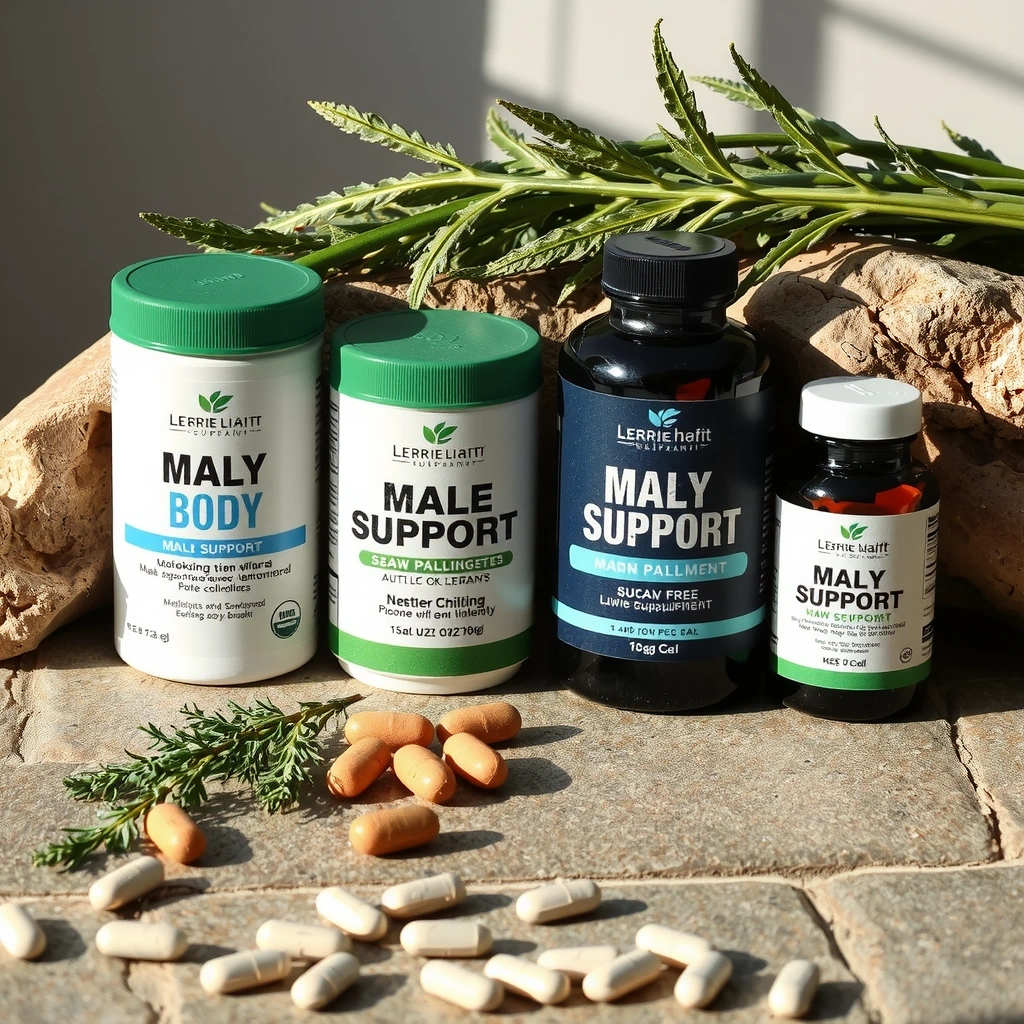 Male body support wellness products and supplements